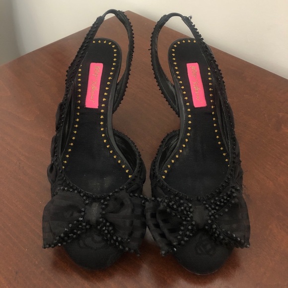 Betsy Johnson Slingback Back Open Toe Heels